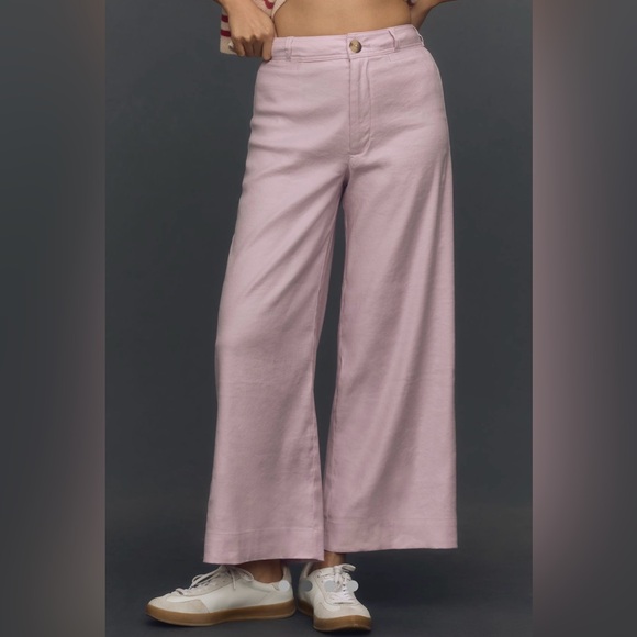 Anthropologie The Ettie High-Rise Crop Wide-Leg Pants by Maeve: Linen Edition - Picture 3 of 6